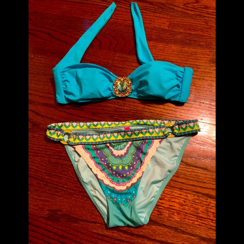 Victoria’s Secret turquoise jeweled bathing bikini